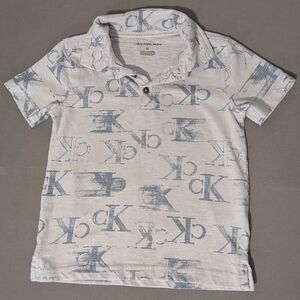 Calvin Klein Toddler Shirt Polo Light Blue And White 3T CK